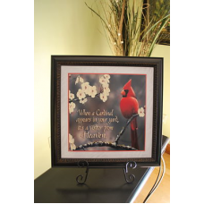  Framed Cardinal Picture with Stand
